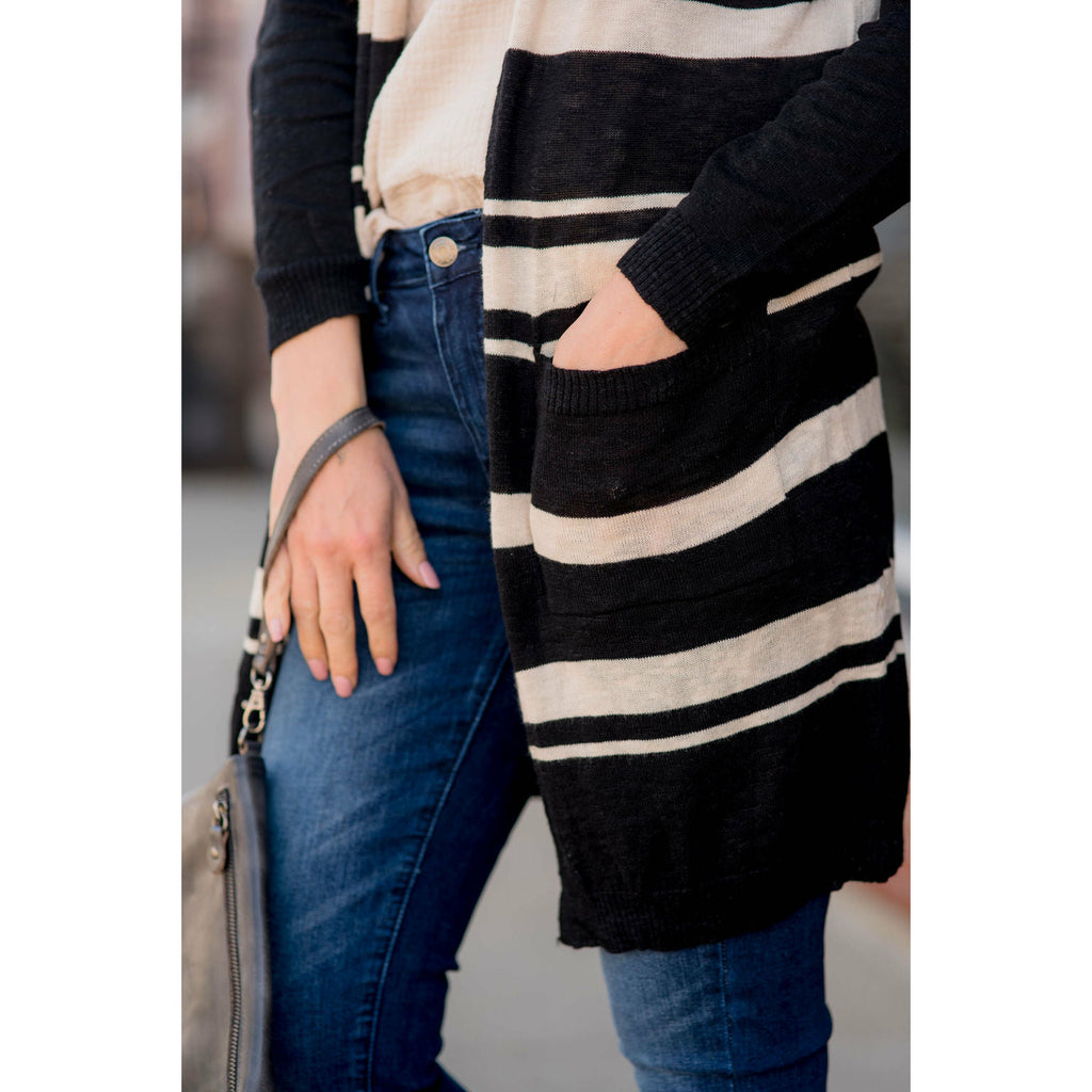 Striped Tunic Cardigan - Betsey's Boutique Shop