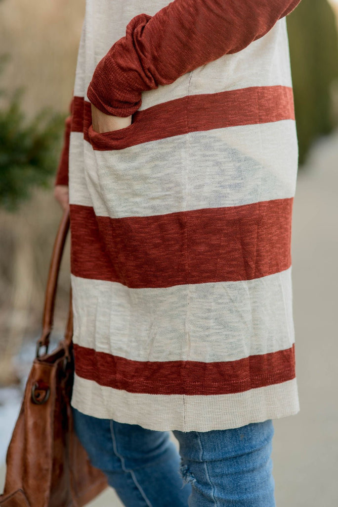 Lightweight Assorted Stripe Tunic Cardigan - Betsey's Boutique Shop