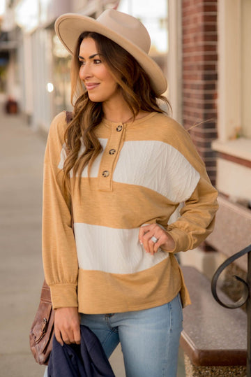 Textured Blocks Pullover - Betsey's Boutique Shop