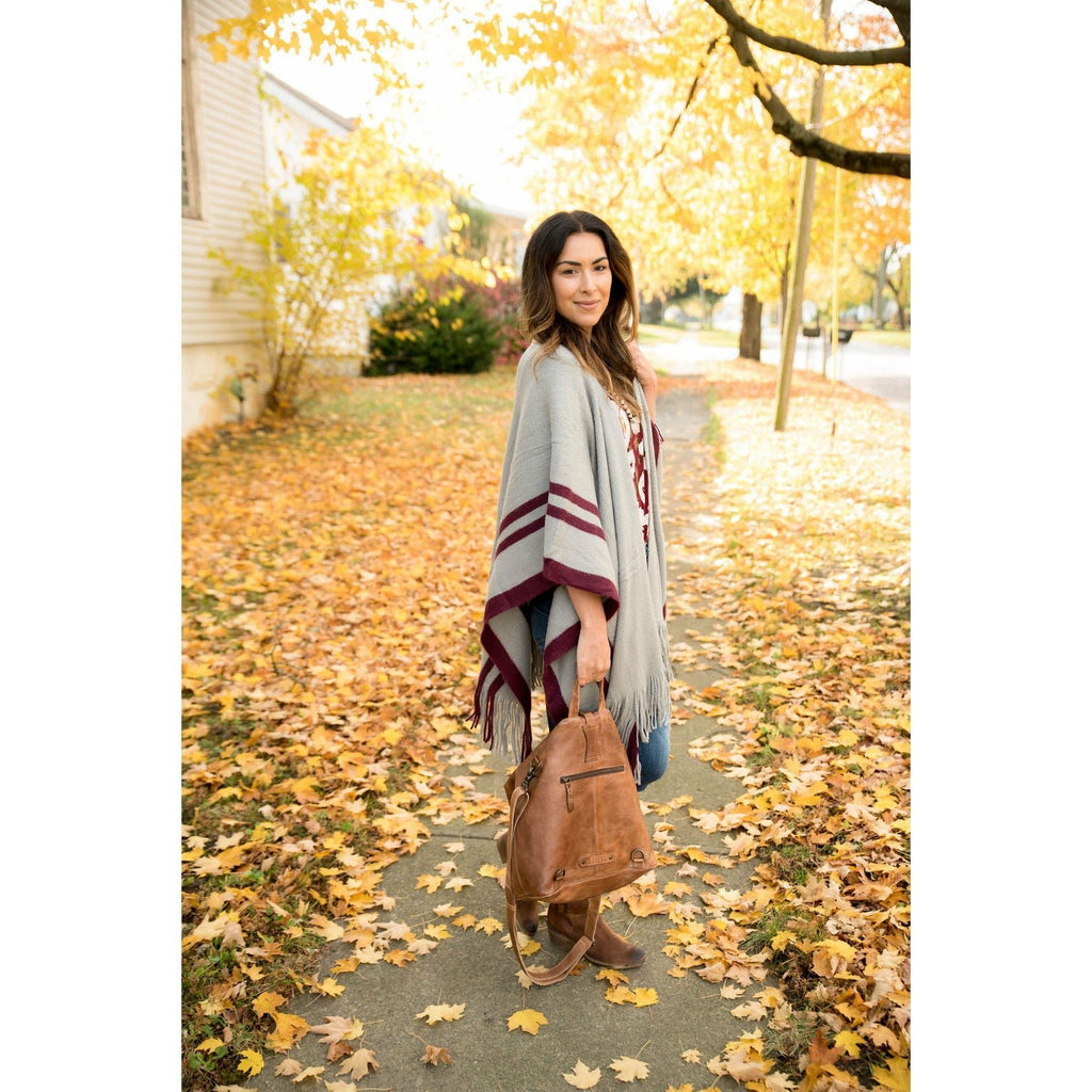 Burgundy Striped Kimono - Betsey's Boutique Shop