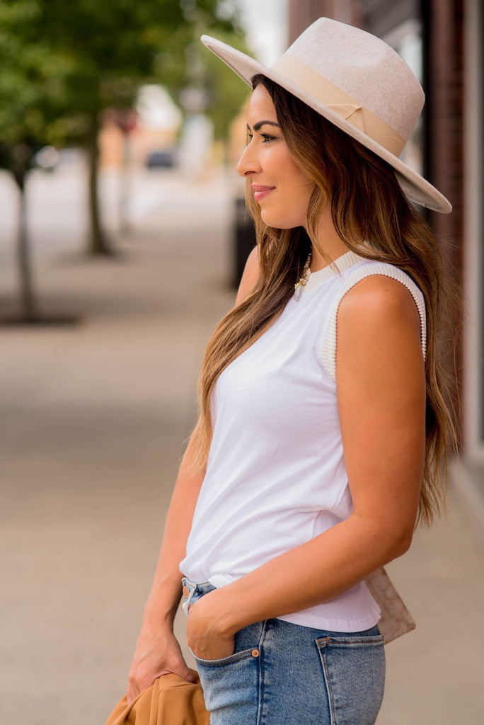 Ribbed Trim Tank - Betsey's Boutique Shop