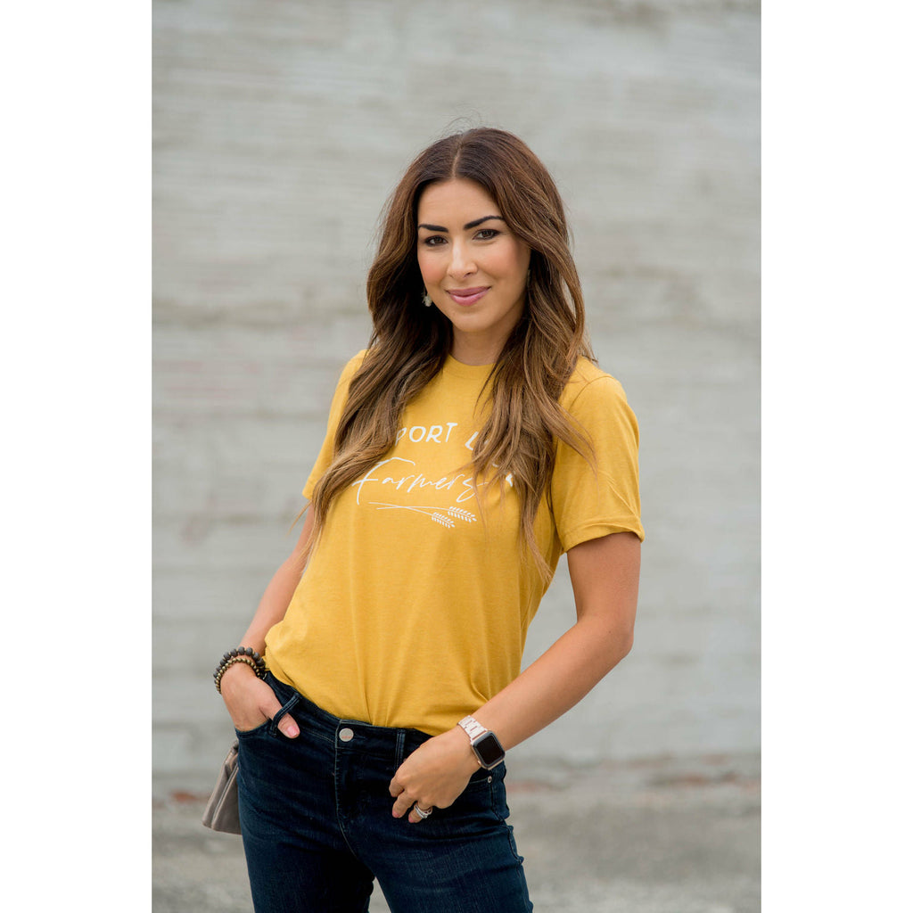 Support Local Farmers Wheat Graphic Tee - Betsey's Boutique Shop