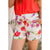 White Floral Tie Waist Shorts