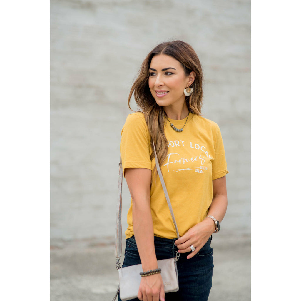 Support Local Farmers Wheat Graphic Tee - Betsey's Boutique Shop