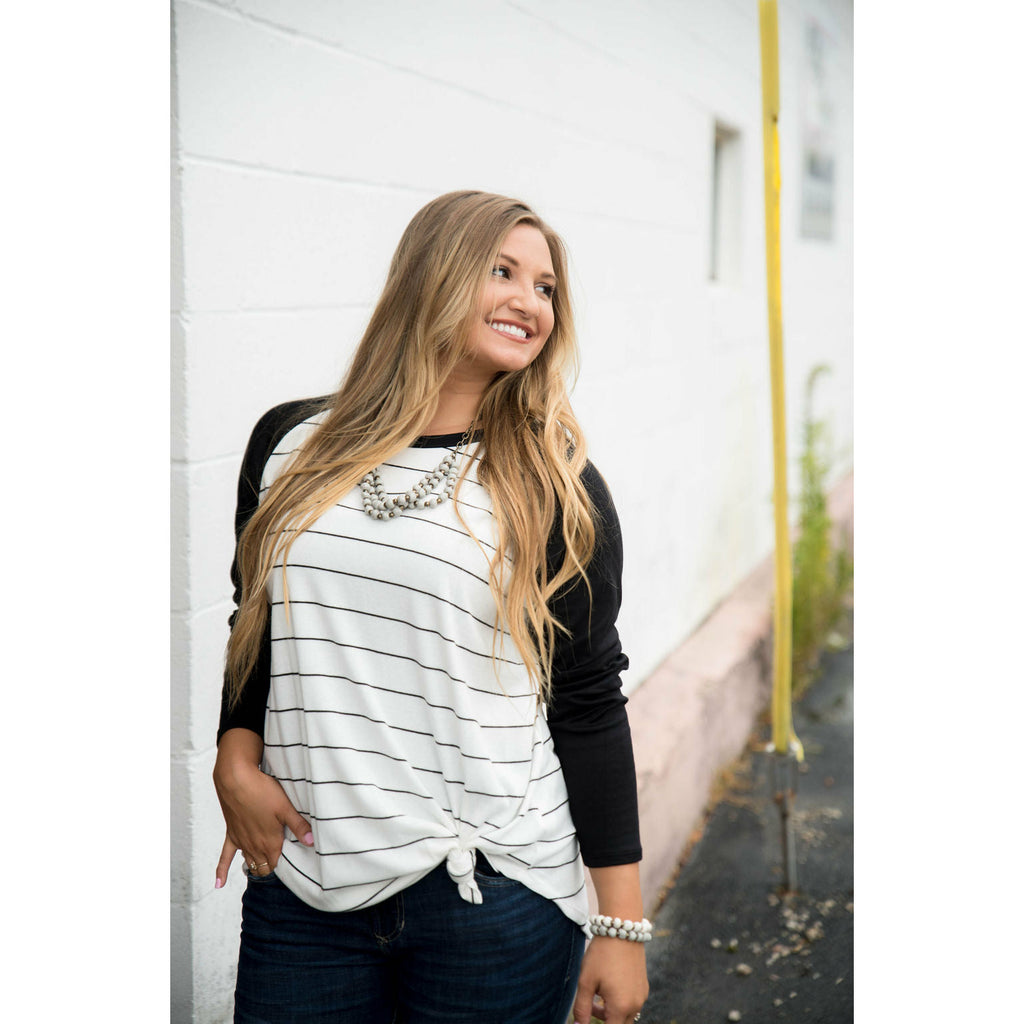 Striped Baseball Tee - Betsey's Boutique Shop