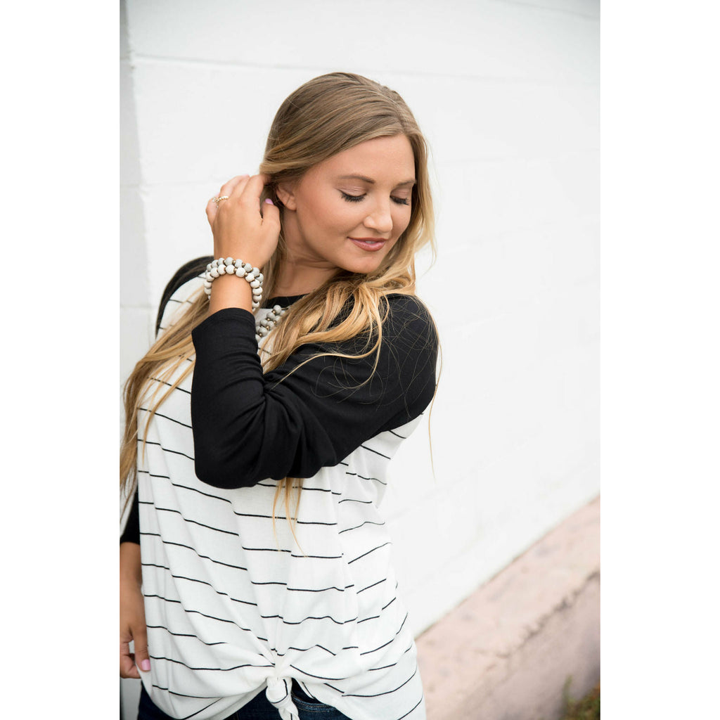 Striped Baseball Tee - Betsey's Boutique Shop