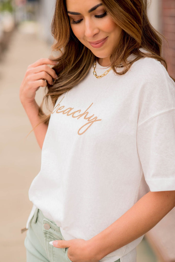 Beachy Stitched Tee - Betsey's Boutique Shop -