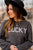 Lucky Ribbed Graphic Crewneck - Betsey's Boutique Shop