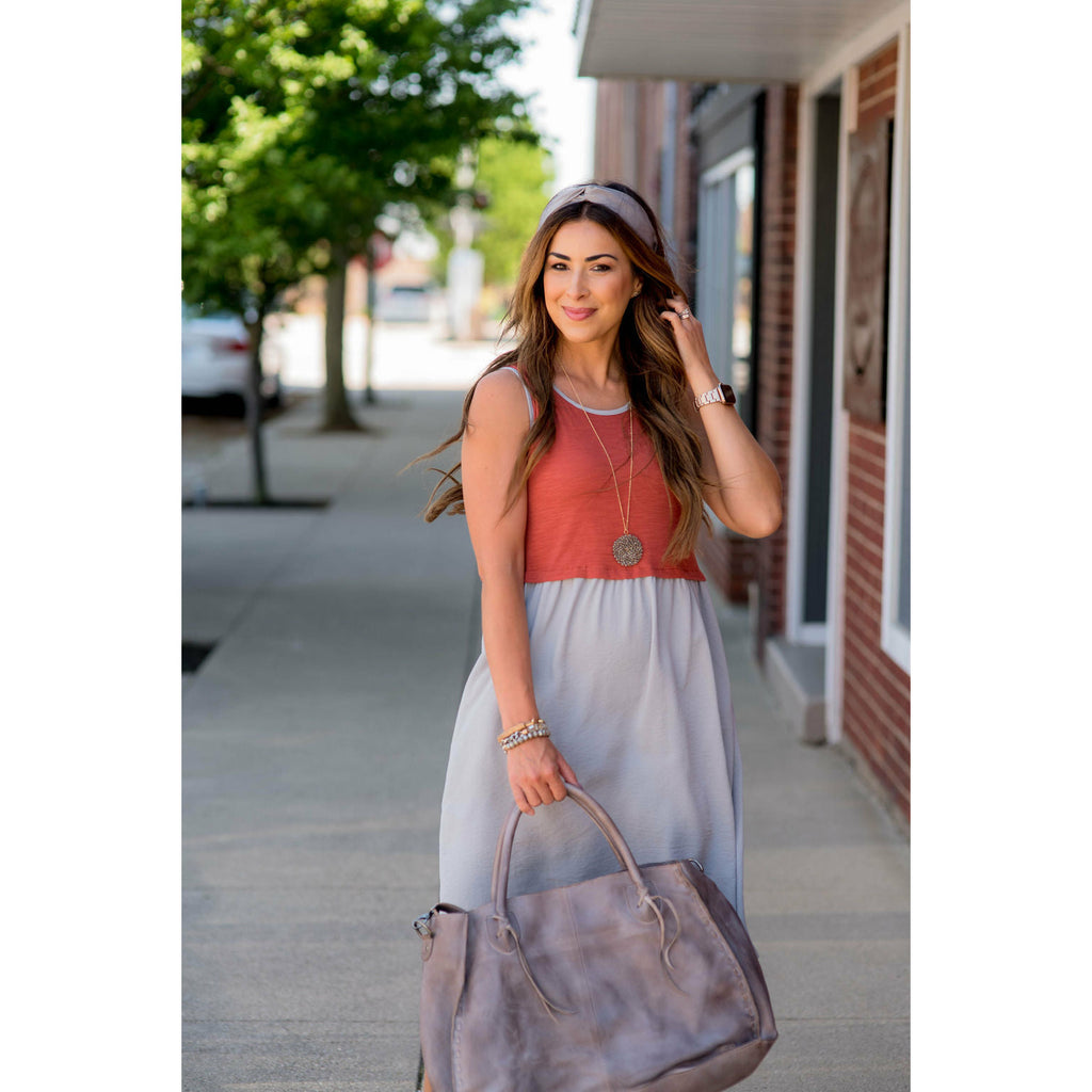 Two Toned Tank Dress - Betsey's Boutique Shop