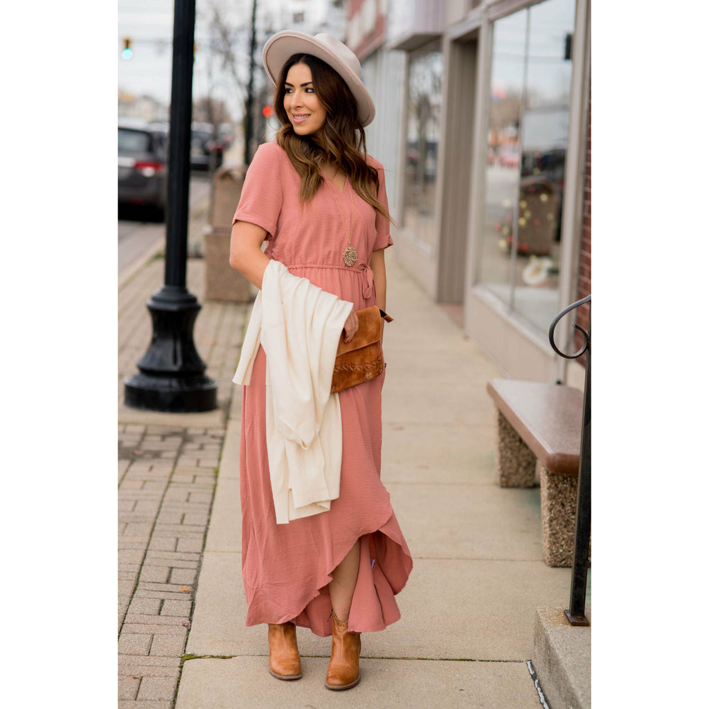 Wrap Tie Maxi Dress - Betsey's Boutique Shop