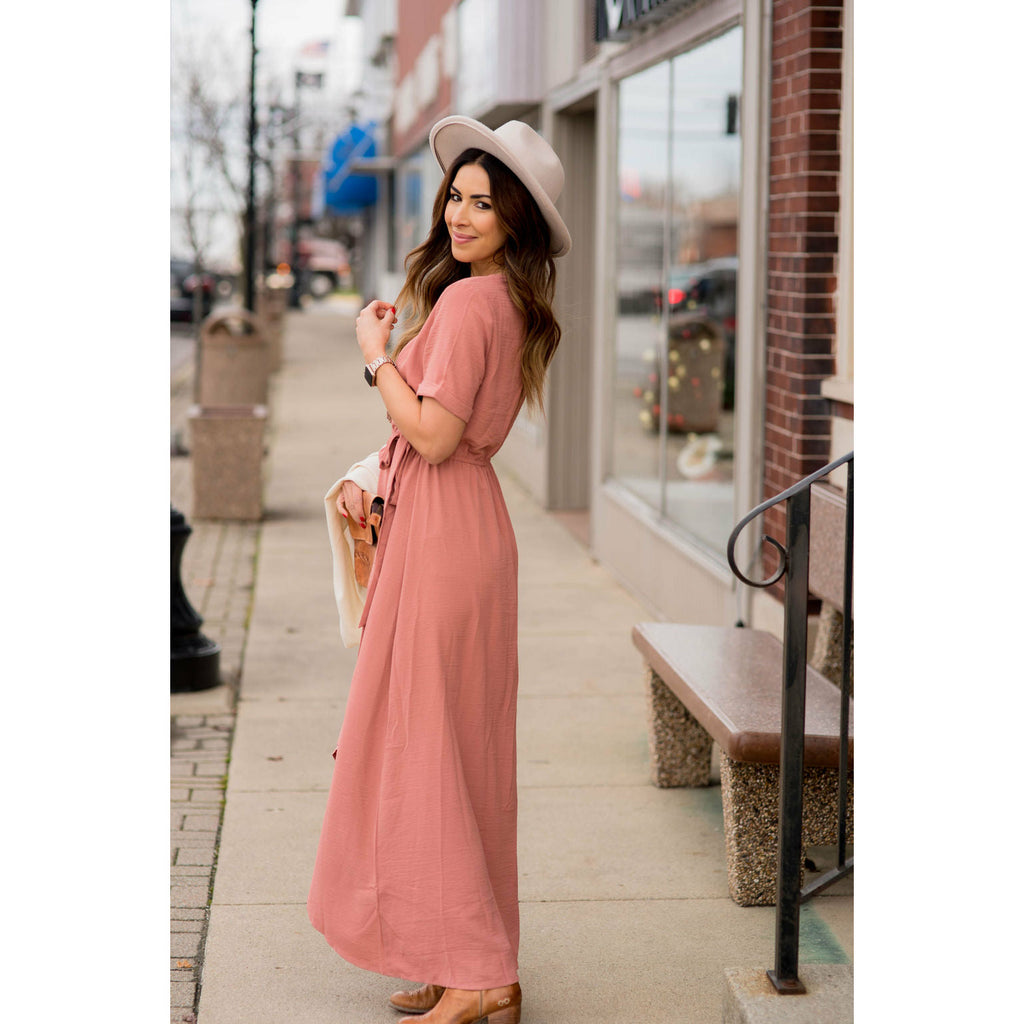 Wrap Tie Maxi Dress - Betsey's Boutique Shop