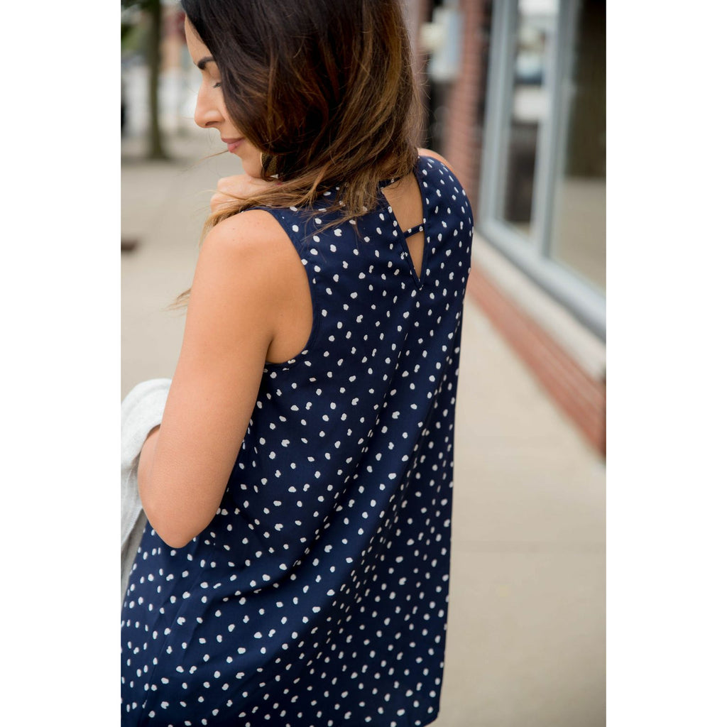 Spotted Peep Back Tank - Betsey's Boutique Shop