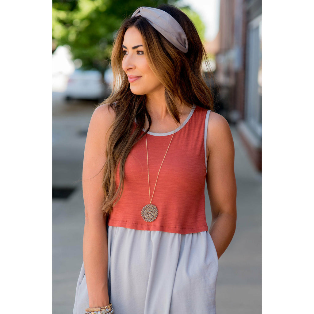 Two Toned Tank Dress - Betsey's Boutique Shop