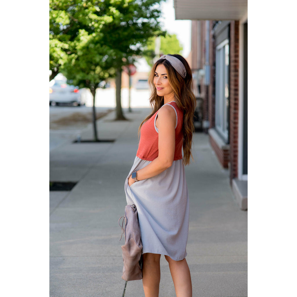 Two Toned Tank Dress - Betsey's Boutique Shop