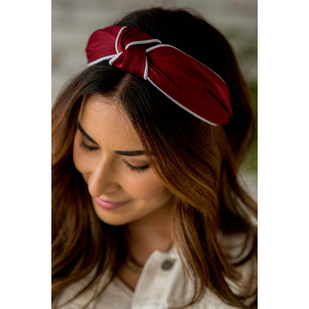 White Trim Knotted Headband - Betsey's Boutique Shop