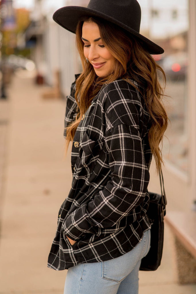 Classic Plaid Button Up Flannel - Betsey's Boutique Shop -