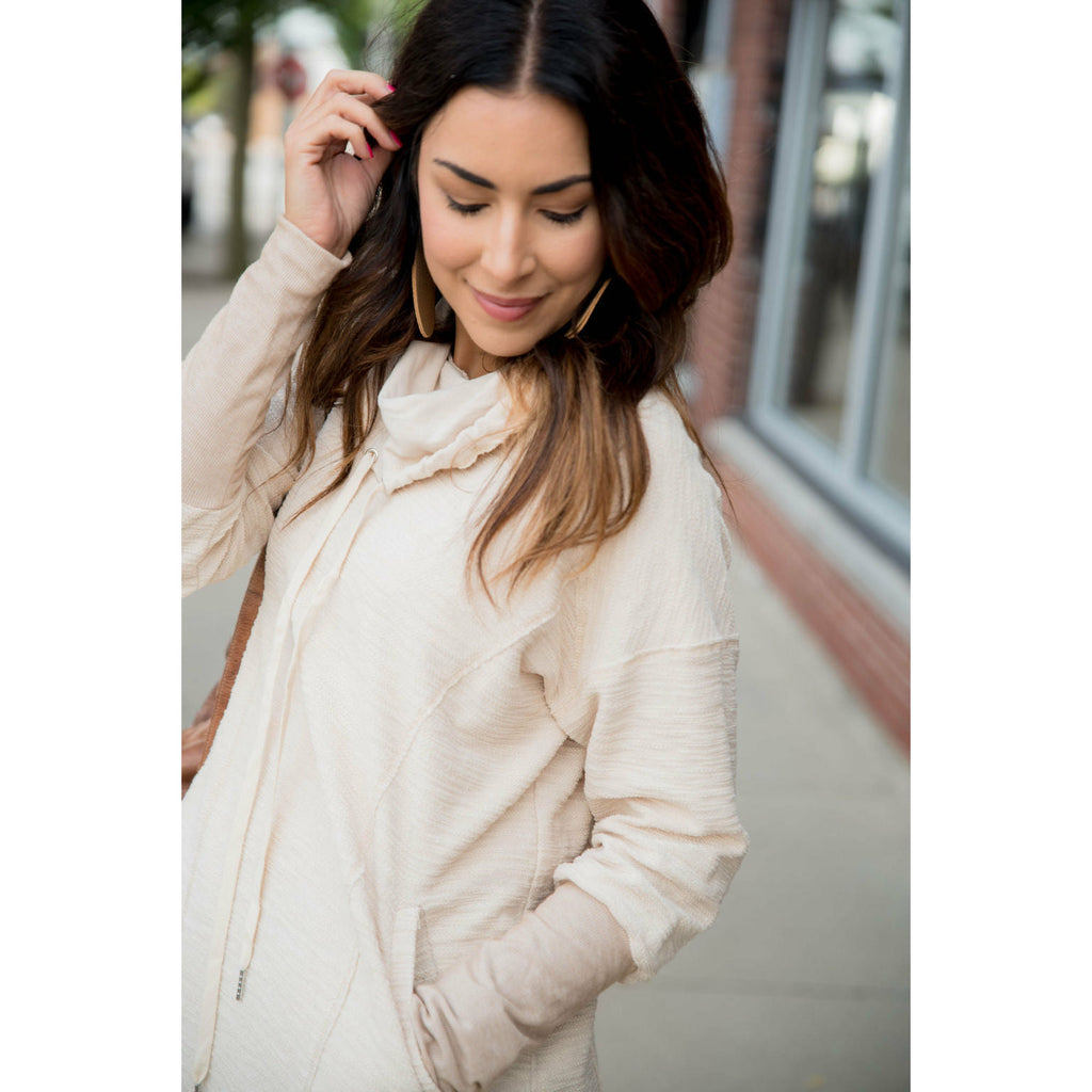 Raw Edge Tunic Sweatshirt - Betsey's Boutique Shop