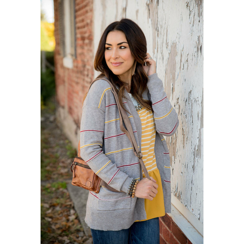 Little Dot/Striped Cardigan - Betsey's Boutique Shop