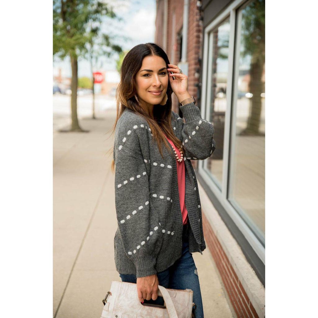 Dot Accent Cardigan - Betsey's Boutique Shop