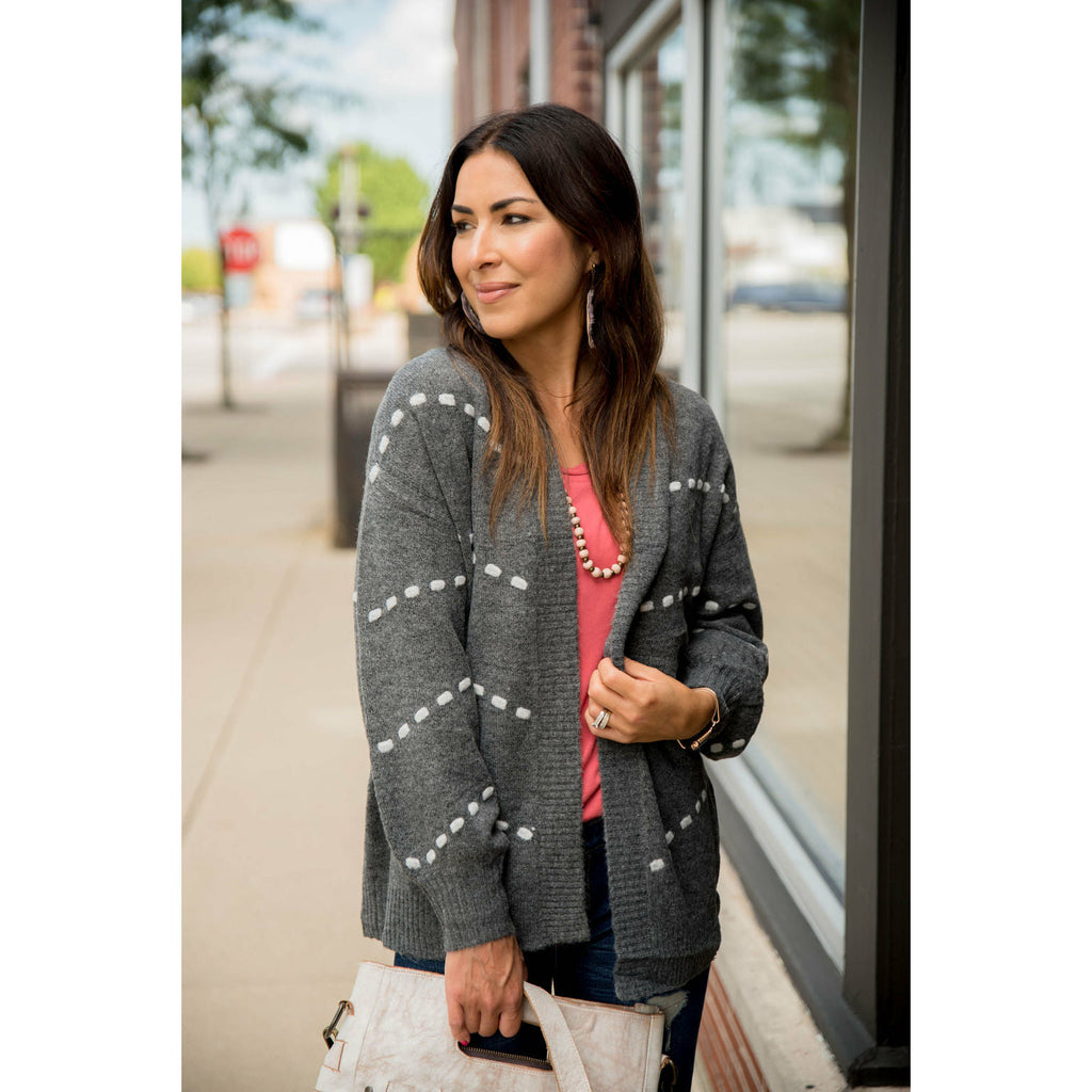 Dot Accent Cardigan - Betsey's Boutique Shop