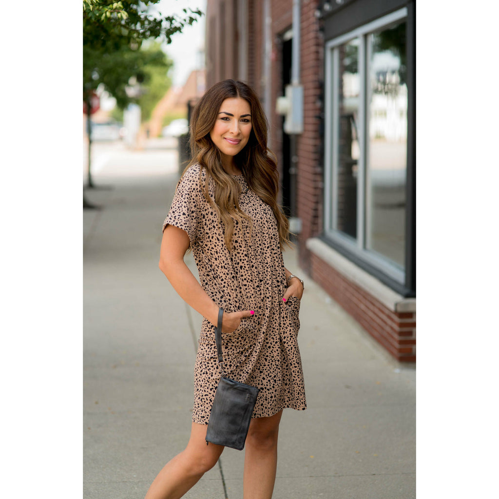 Spotted Pocket Shift Dress - Betsey's Boutique Shop