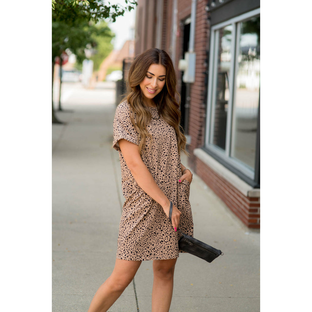 Spotted Pocket Shift Dress - Betsey's Boutique Shop