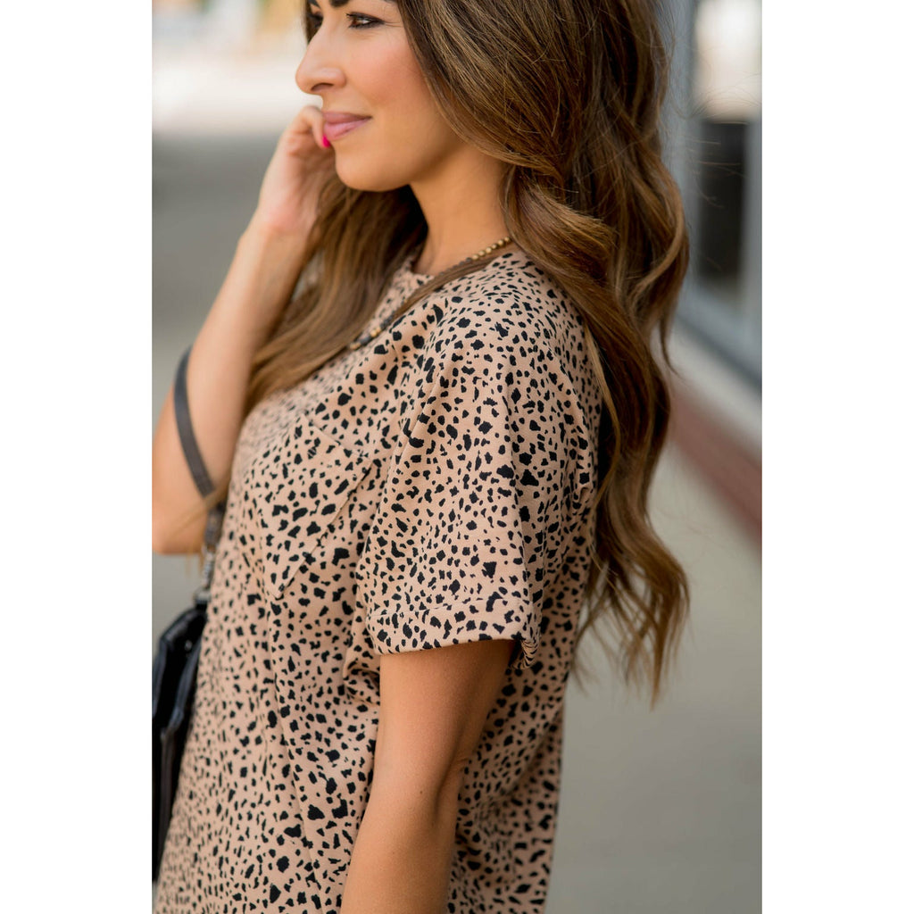 Spotted Pocket Shift Dress - Betsey's Boutique Shop