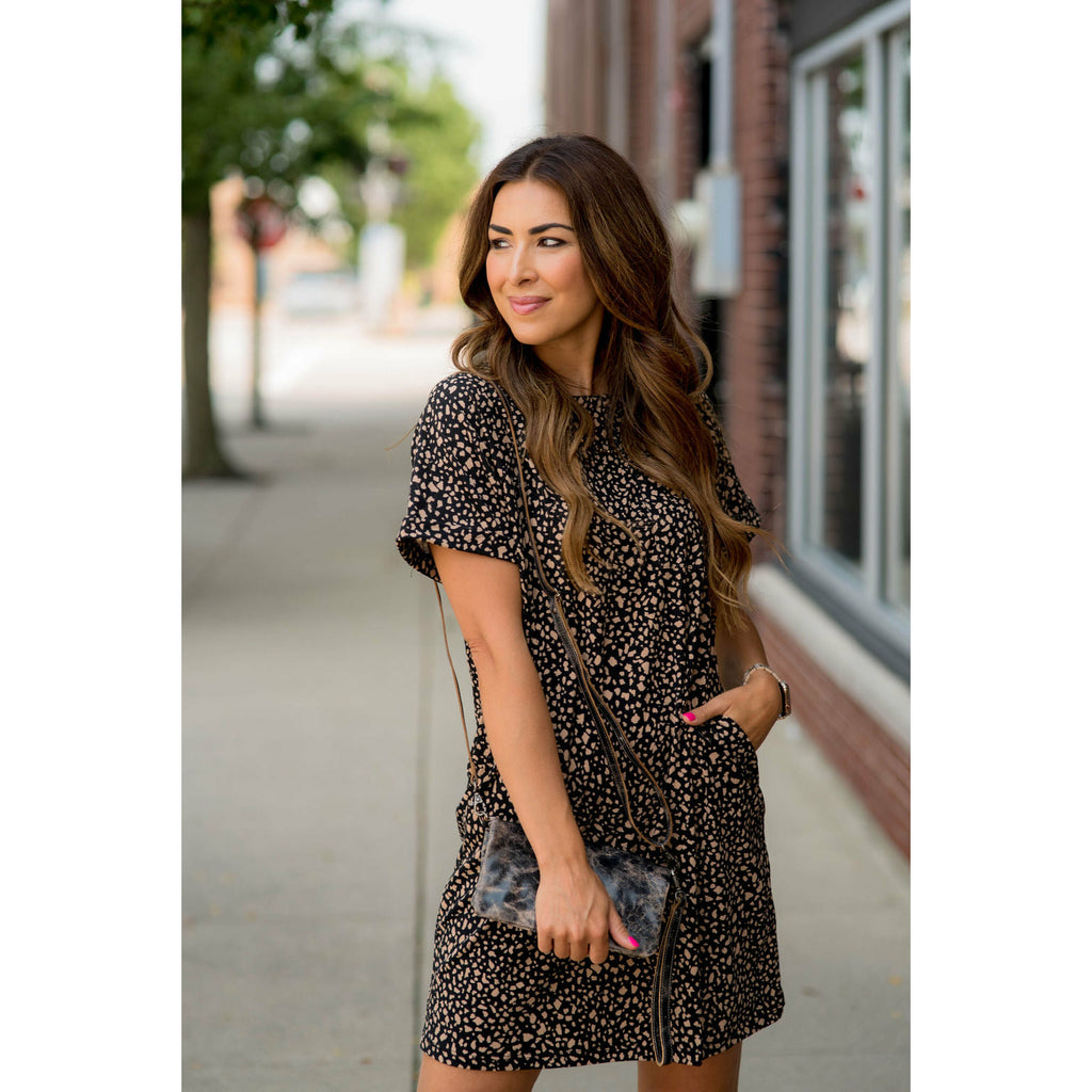 Spotted Pocket Shift Dress - Betsey's Boutique Shop