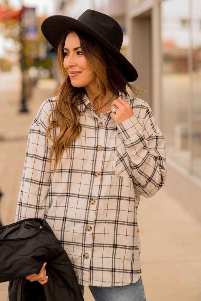 Classic Plaid Button Up Flannel - Betsey's Boutique Shop -