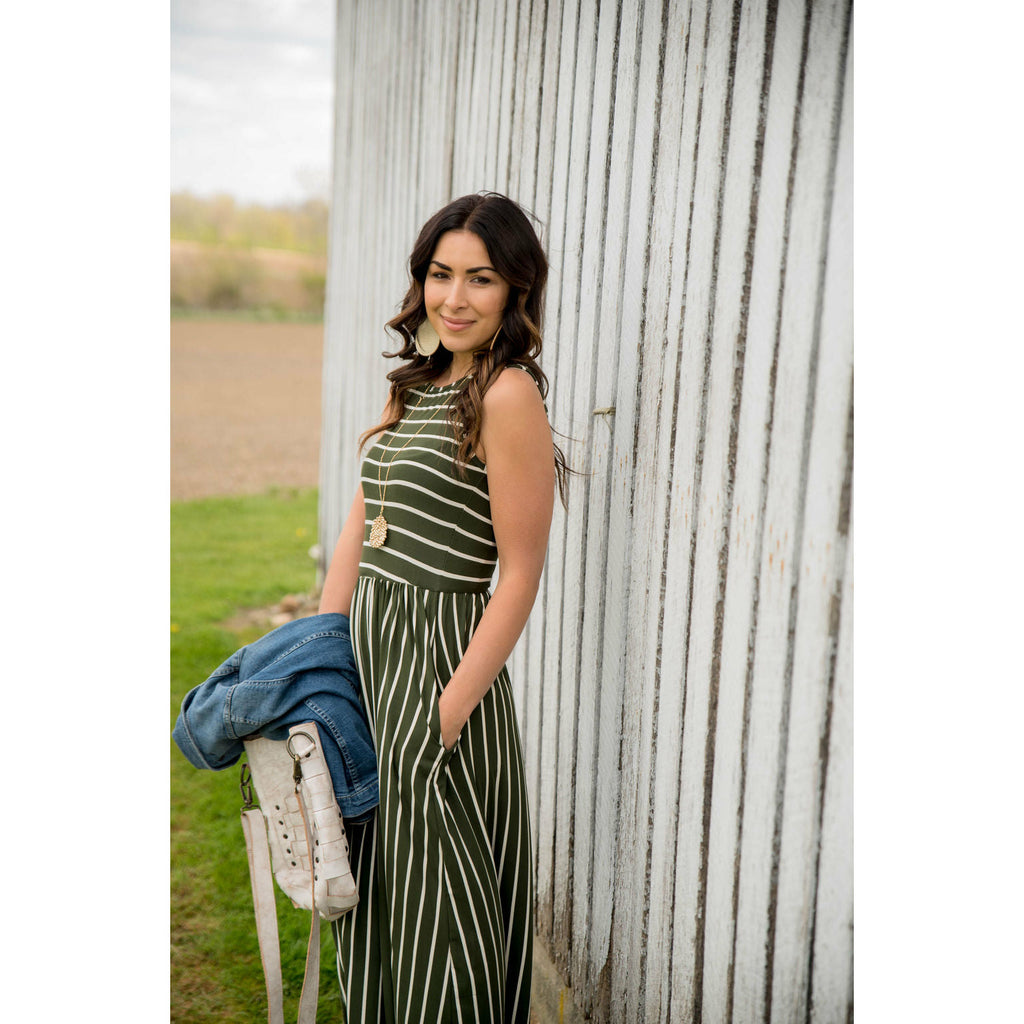 Striped Sleeveless Tank Dress - Betsey's Boutique Shop