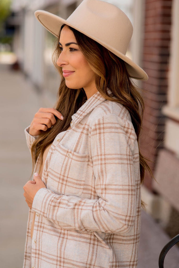 Plaid Marled Lightweight Shacket - Betsey's Boutique Shop