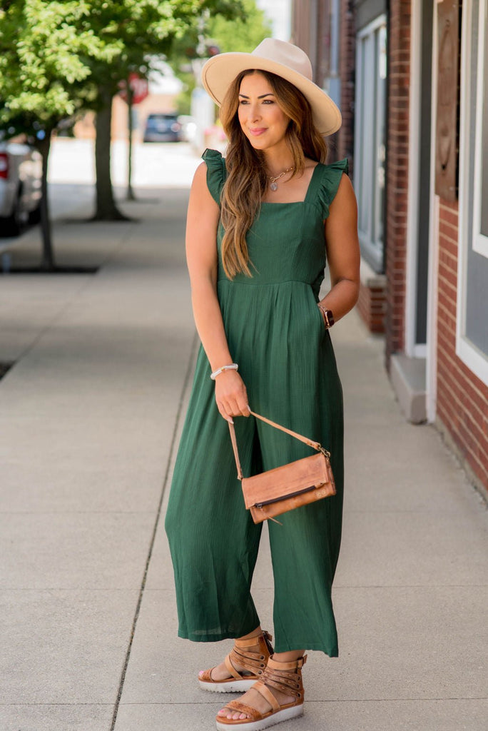 Flutter Trim Cropped Jumpsuit - Betsey's Boutique Shop