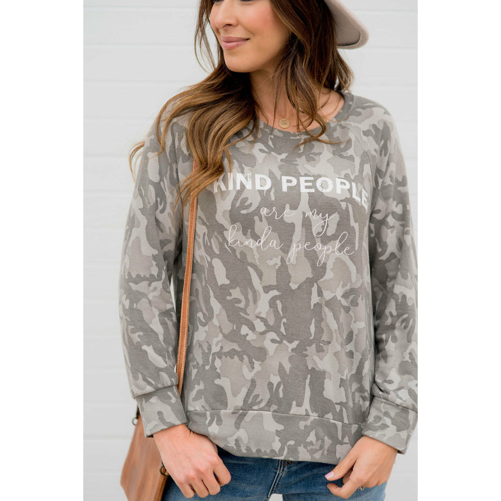 Kind People Camo Graphic Tee - Betsey's Boutique Shop