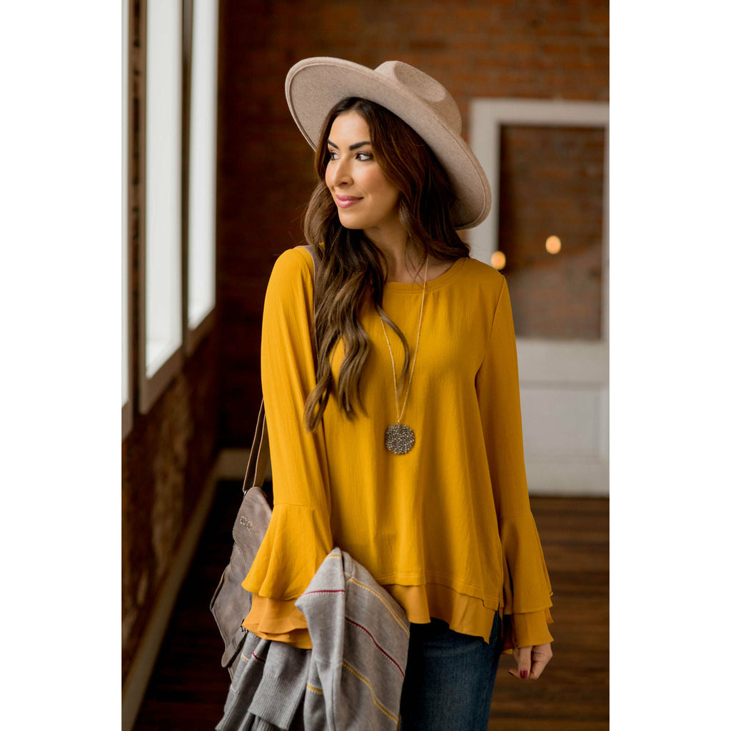 Basic Bell Sleeve Blouse - Betsey's Boutique Shop