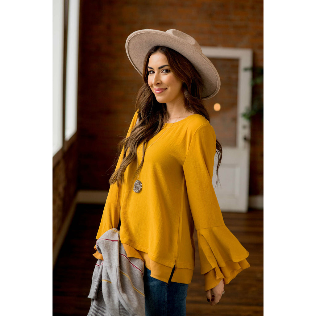 Basic Bell Sleeve Blouse - Betsey's Boutique Shop