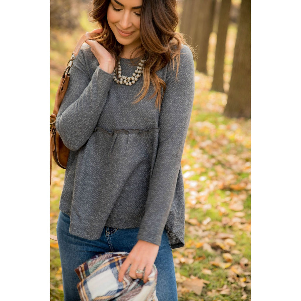 Cinched Sweater Tee - Betsey's Boutique Shop - Outerwear