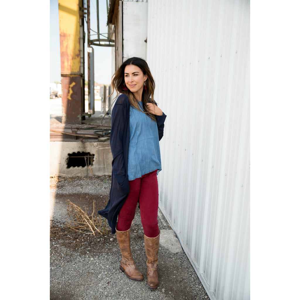 Denim Ruffle Tank - Betsey's Boutique Shop