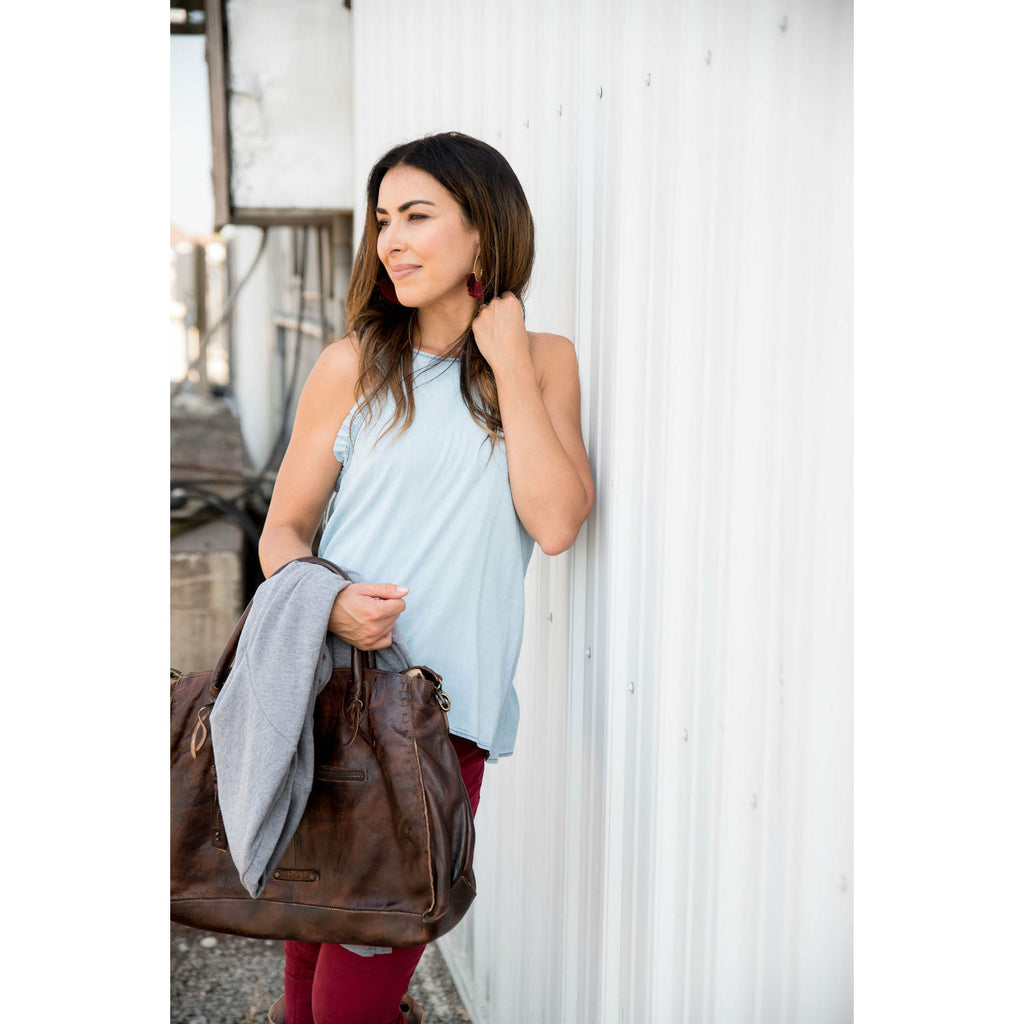 Denim Ruffle Tank - Betsey's Boutique Shop