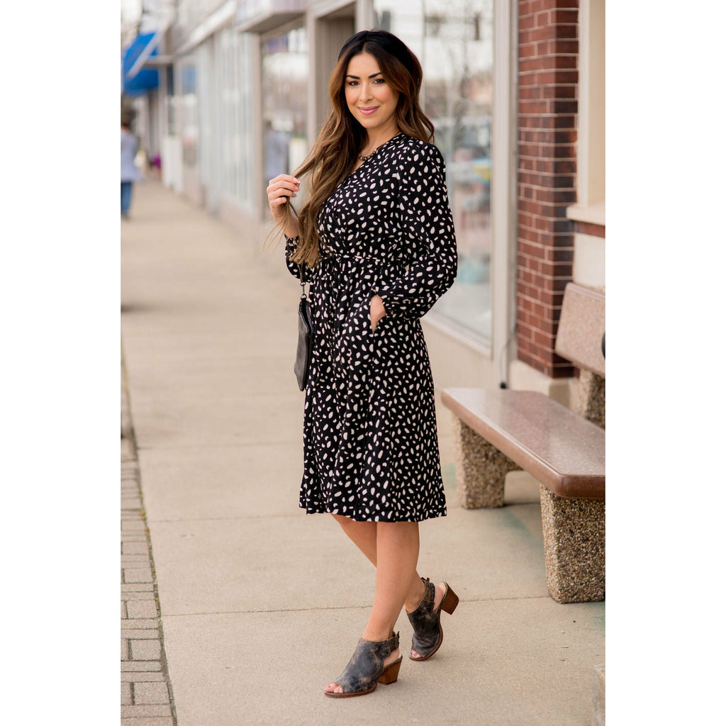 Speckled Long Sleeve Dress - Betsey's Boutique Shop