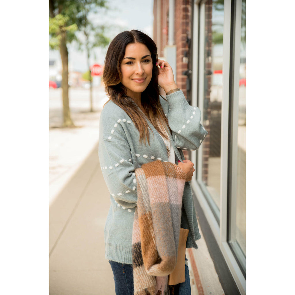 Dot Accent Cardigan - Betsey's Boutique Shop