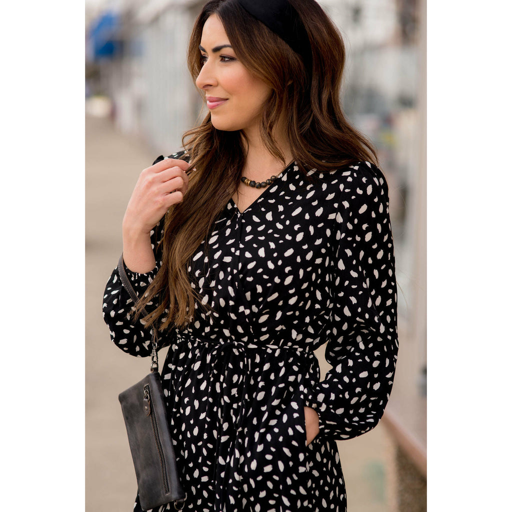 Speckled Long Sleeve Dress - Betsey's Boutique Shop