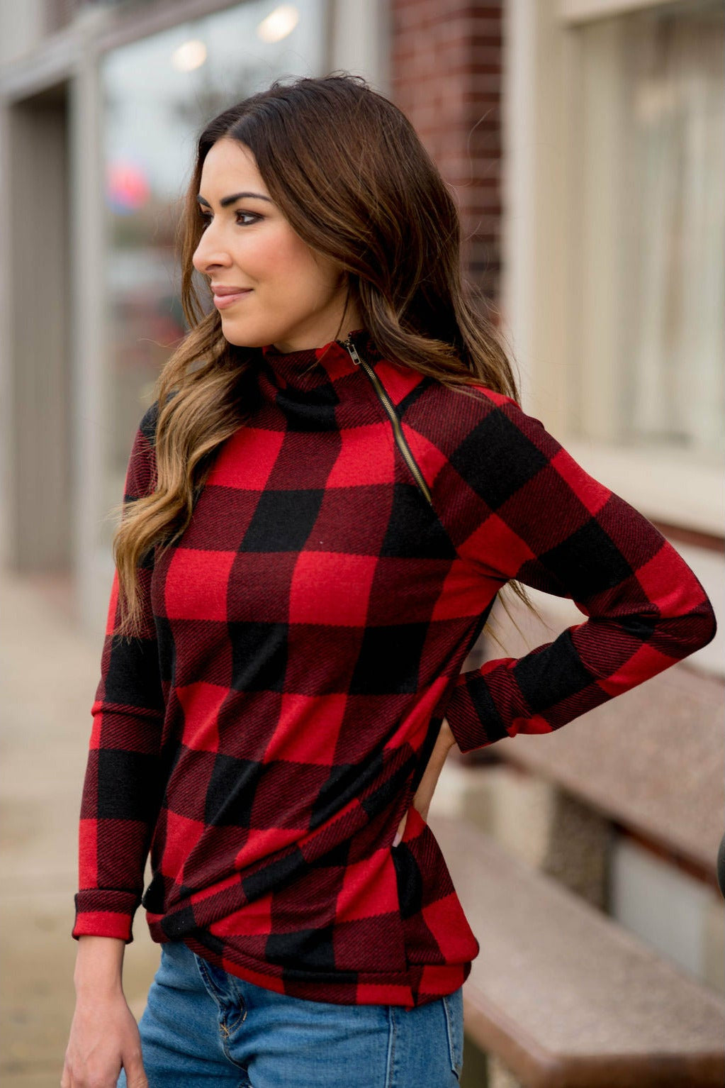 All Wrapped Up Buffalo Plaid Pullover Betsey's Boutique Shop