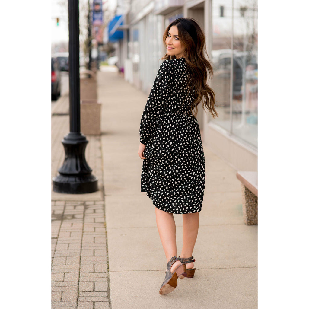 Speckled Long Sleeve Dress - Betsey's Boutique Shop