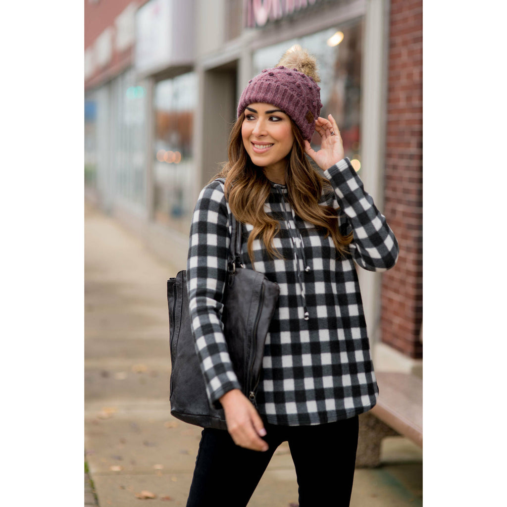 Micro Buffalo Plaid Hoodie - Betsey's Boutique Shop