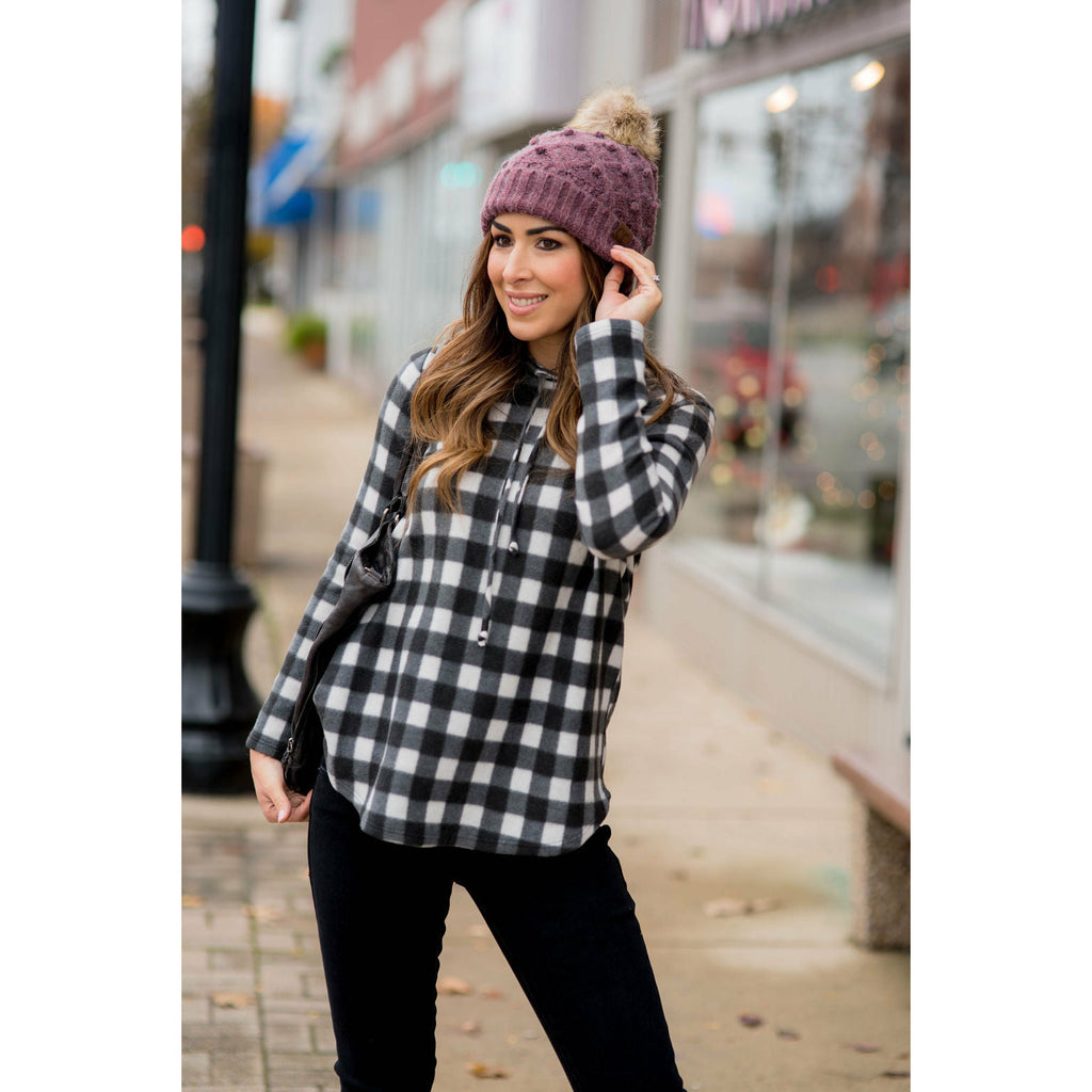 Micro Buffalo Plaid Hoodie - Betsey's Boutique Shop