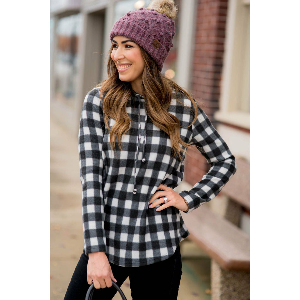 Micro Buffalo Plaid Hoodie - Betsey's Boutique Shop