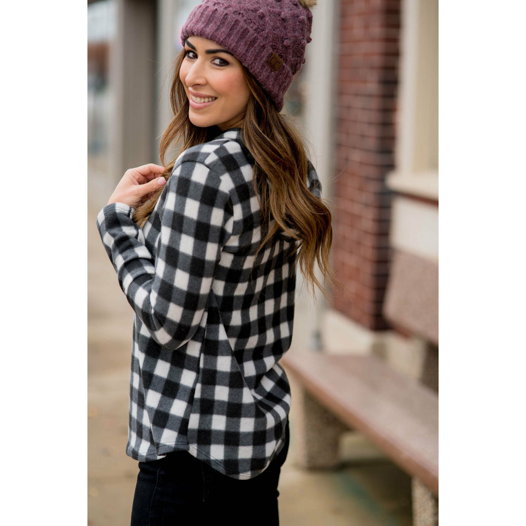 Micro Buffalo Plaid Hoodie - Betsey's Boutique Shop