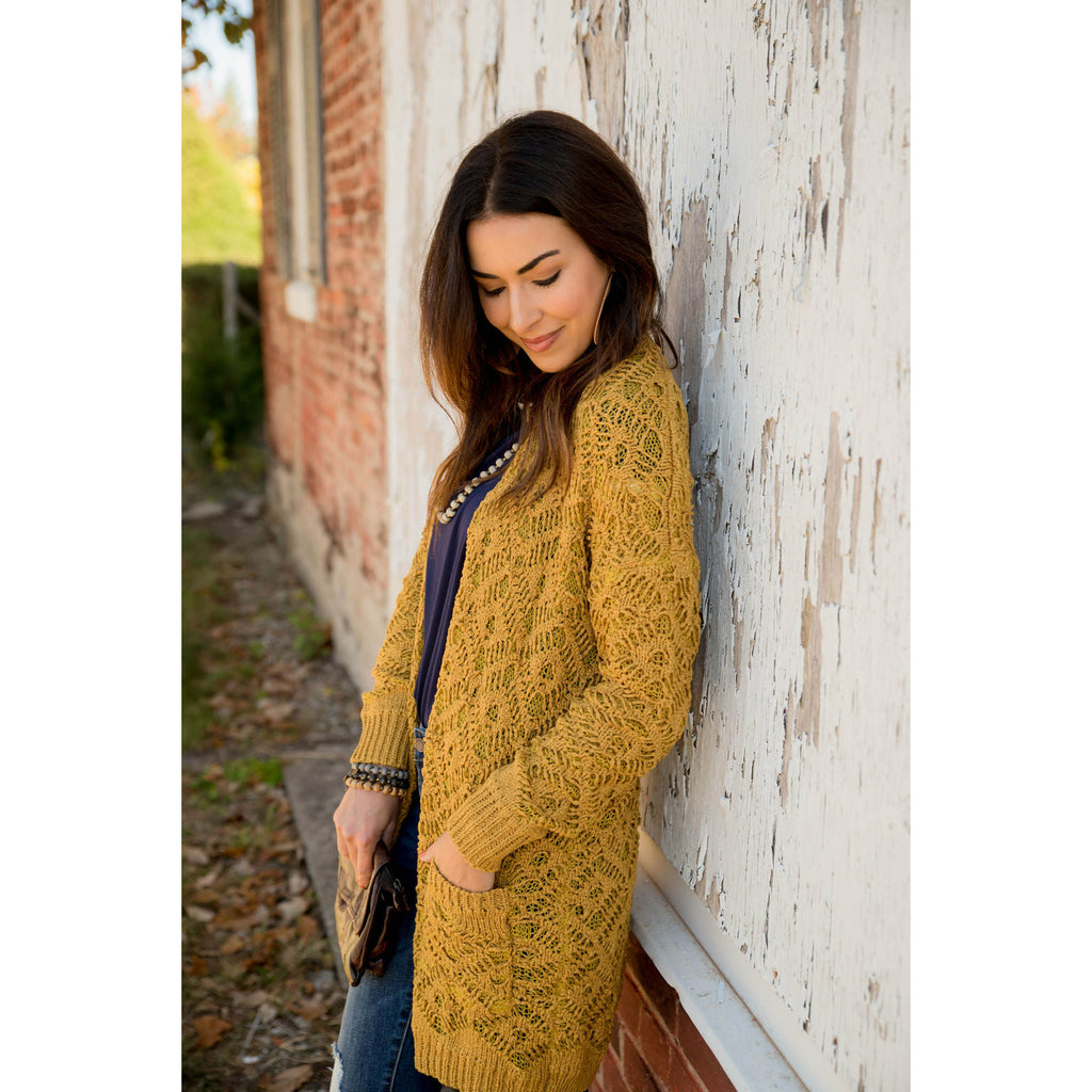 Diamond Knit Tunic Cardigan - Betsey's Boutique Shop - Coats & Jackets