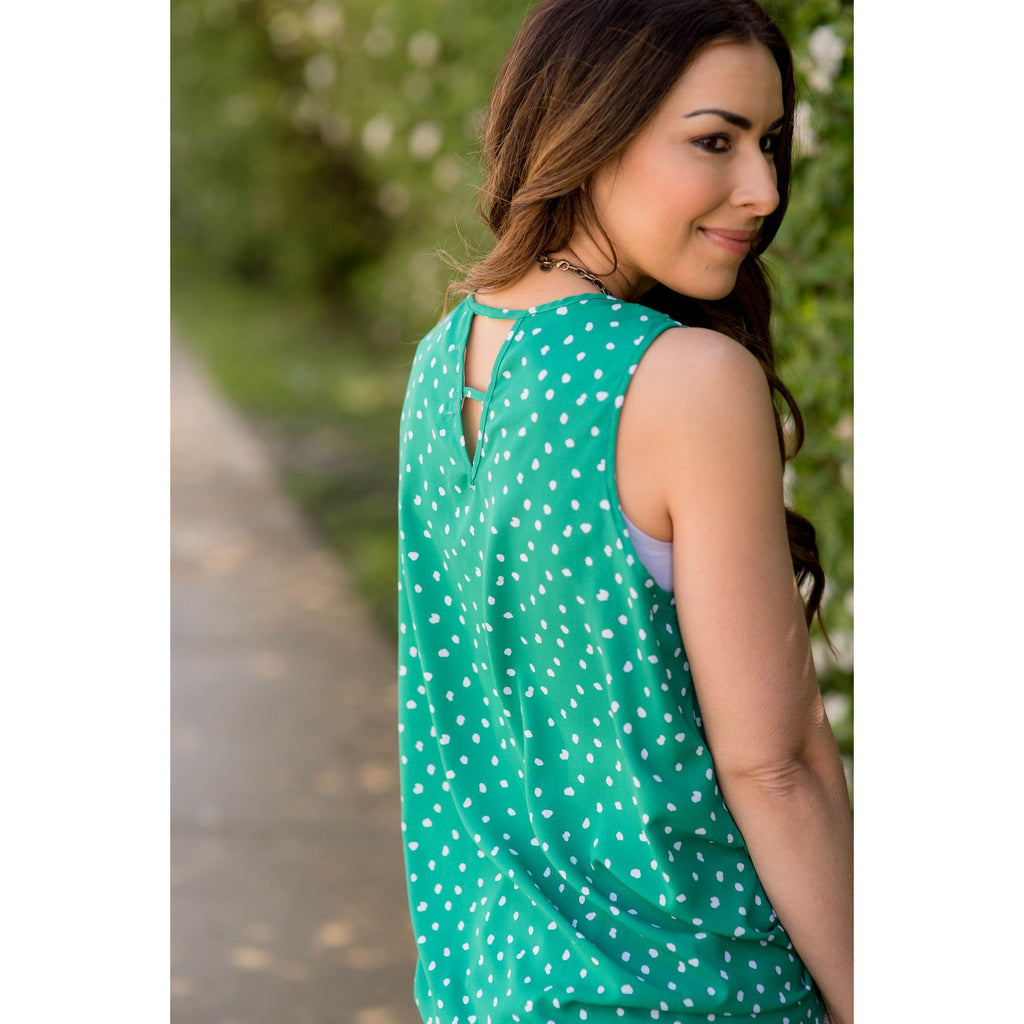 Spotted Peep Back Tank - Betsey's Boutique Shop