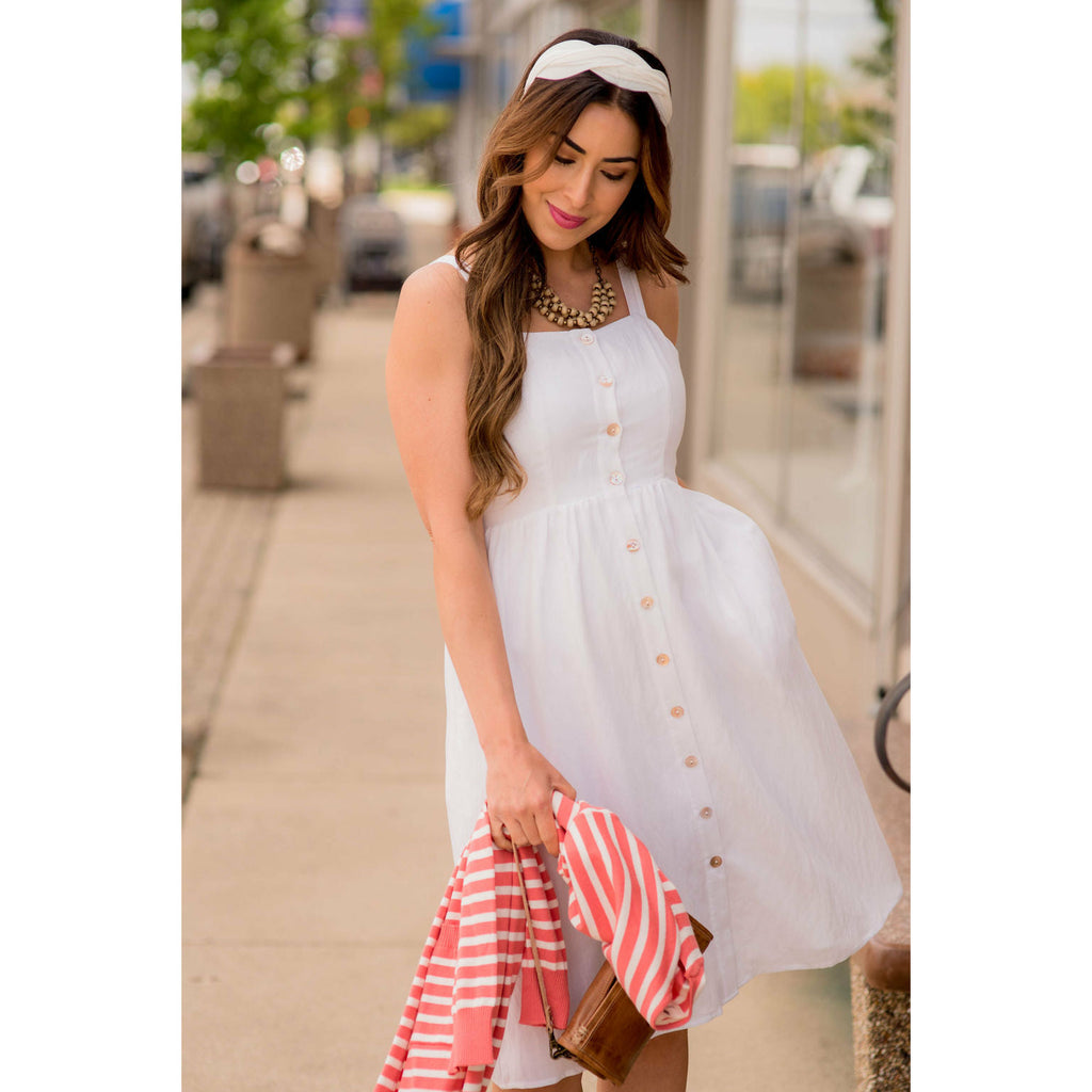 Button Down Pocket Tank Dress - Betsey's Boutique Shop